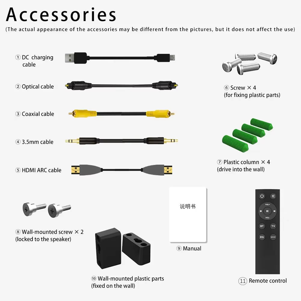 Wireless Bluetooth Sound Bar Speaker System Super Power Sound Speaker Wired Wireless Surround Stereo Home Theater TV Projector