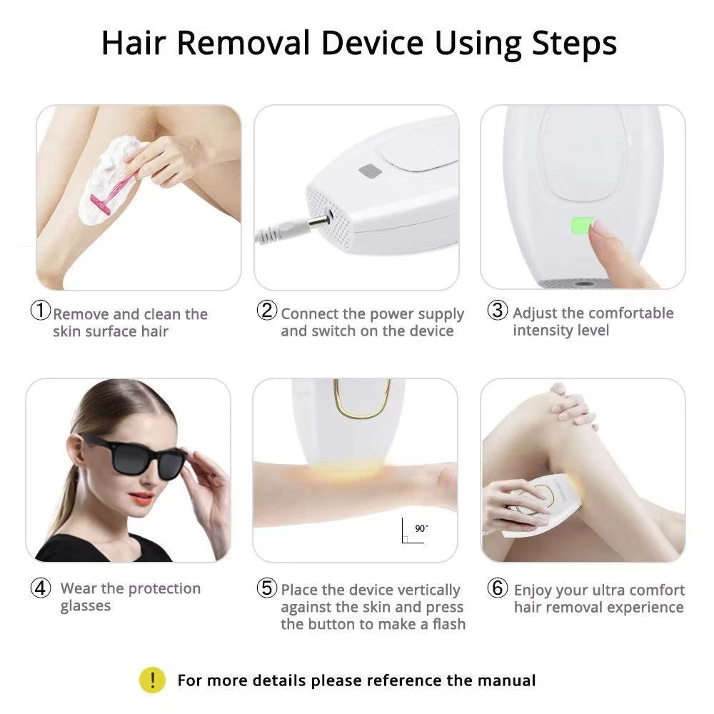 Permanently Home Use Mini Handheld 999999 Flashes IPL Laser Hair Removal Device Painless Personal Care for Men and Women