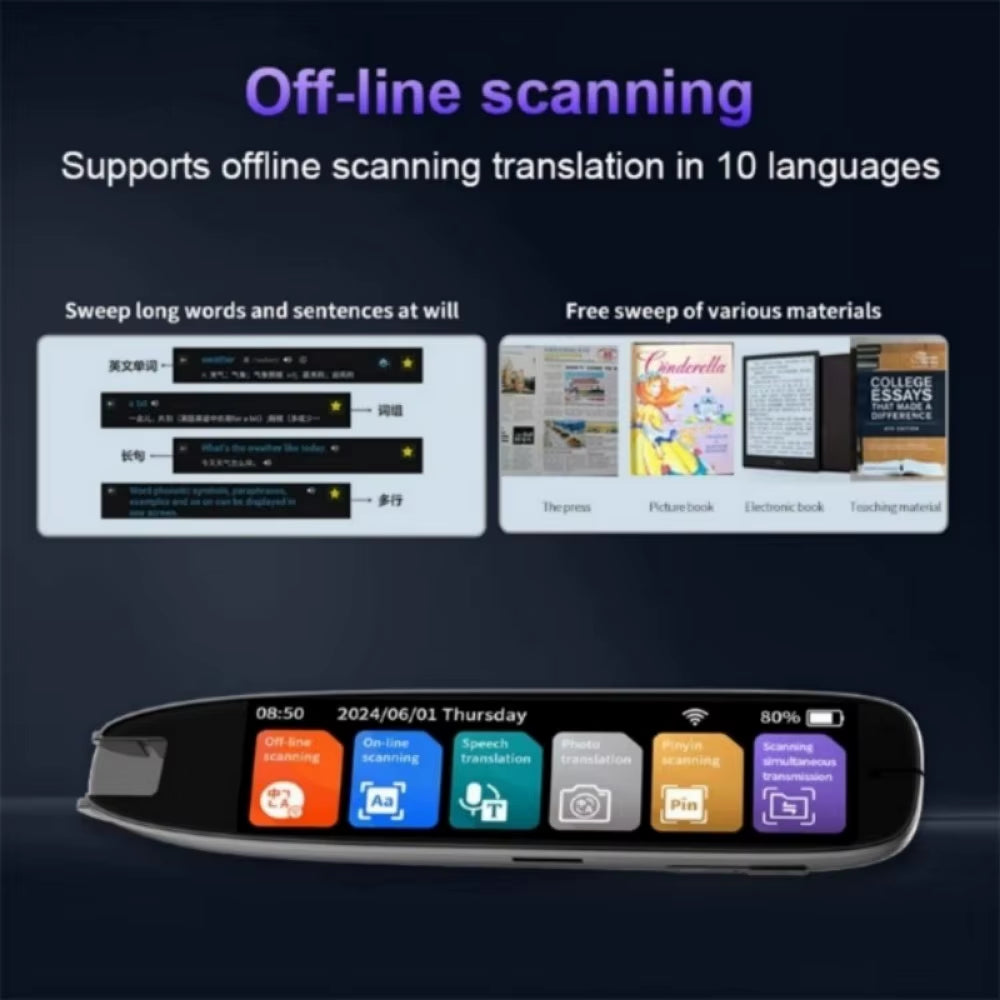 S65 Pro Dictionary Translation Pen Scan Reader Device Text Scanning Reading Translator Wifi/Bt Connection Online Photo Translate