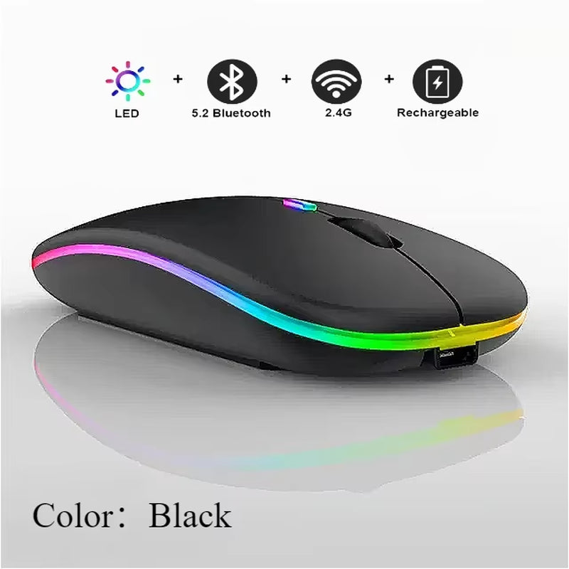 Wireless Mouse for Laptop PC Bluetooth Rechargeable Mouses Wireless Computer Silent Mice LED Backlit Ergonomic Gaming Mouse