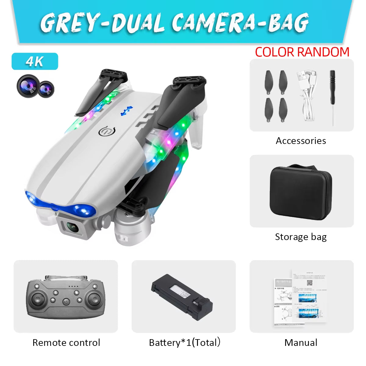 E99Pro Drone HD Professional 4K Drone Dual Camera WIFI Fpv Aircraft Quadcopte Obstacle Avoidance Aerial Photography Drone