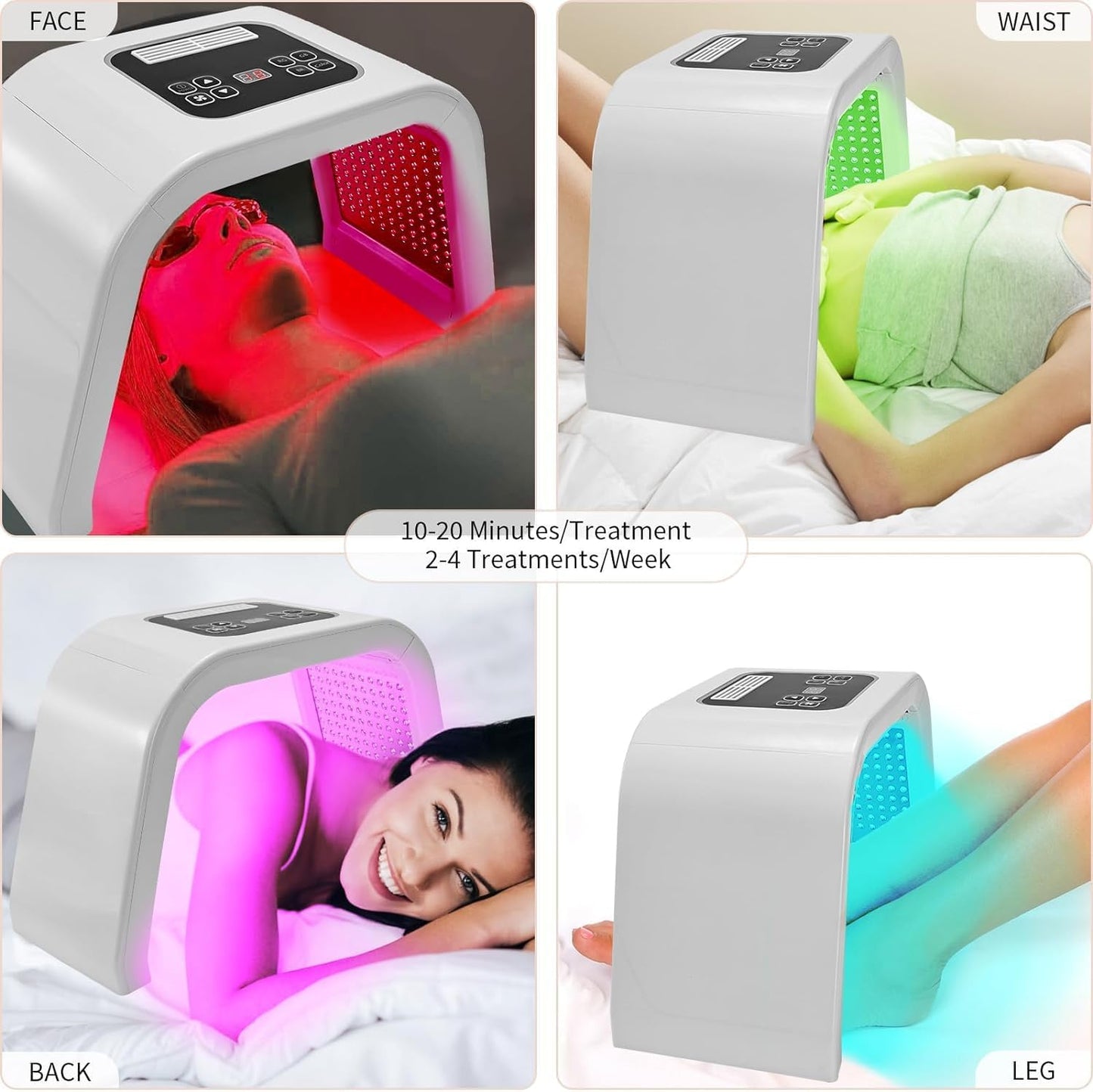 7 Colour LED Therapy Light Face Mask, LED Light Therapy Red Light Facial Body Skin Care SPA Beauty Equipment for Home Use
