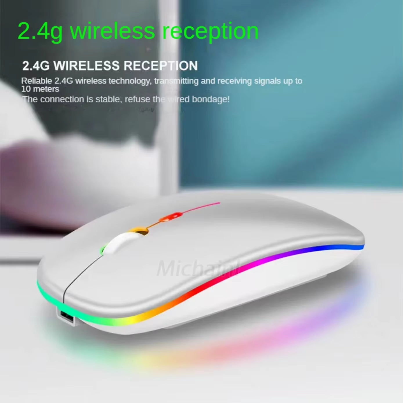 Wireless Mouse for Laptop PC Bluetooth Rechargeable Mouses Wireless Computer Silent Mice LED Backlit Ergonomic Gaming Mouse