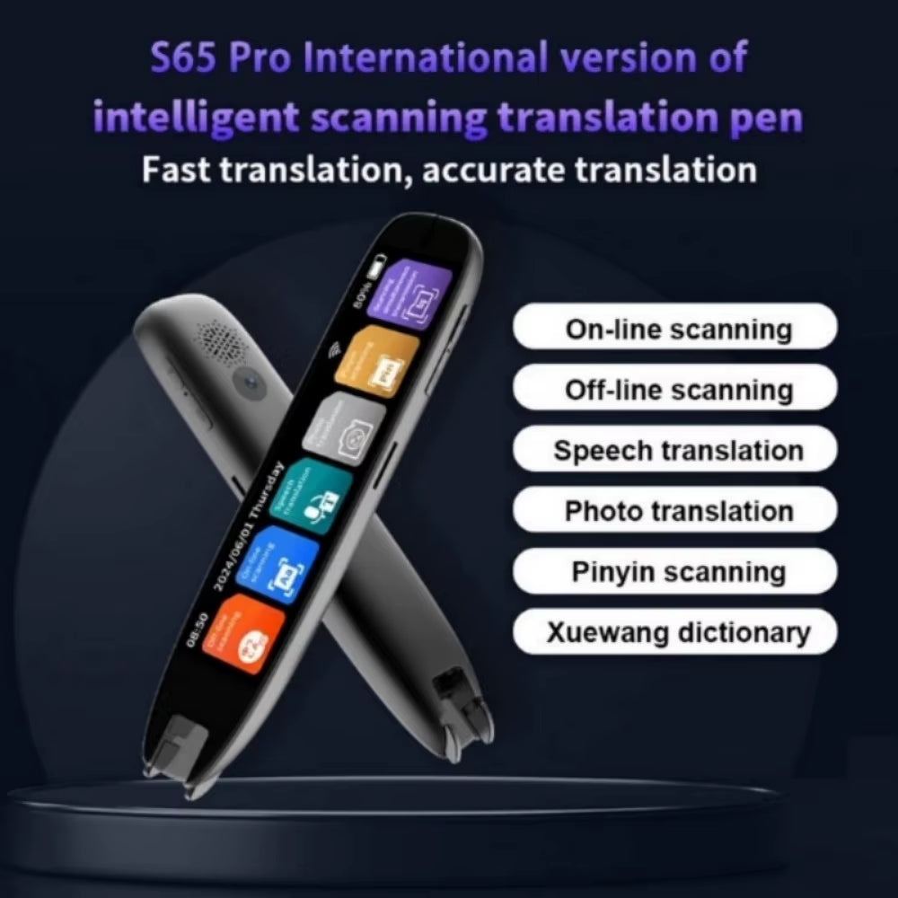 S65 Pro Dictionary Translation Pen Scan Reader Device Text Scanning Reading Translator Wifi/Bt Connection Online Photo Translate