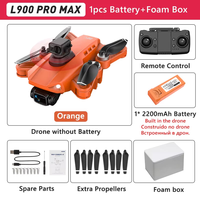 L900 PRO GPS Drone 4K Professional HD Dual Camera 5G WIFI Brushless Motor FPV Quadcopter Foldable Aerial Photography Drone