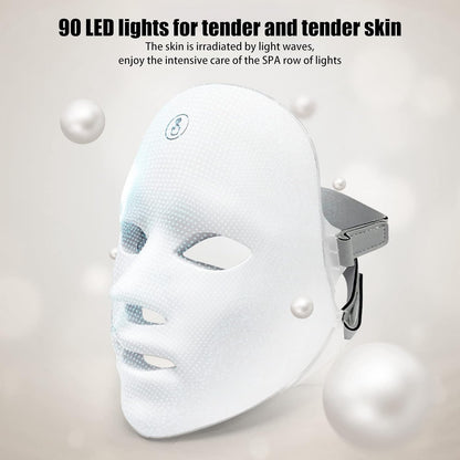 LED Light Therapy Face Mask, 7 Colours Light Therapy Mask Beauty Photon Therapy Mask for Face Skin Rejuvenation Facial Skin Treatment Anti-Aging anti Acne anti Wrinkle