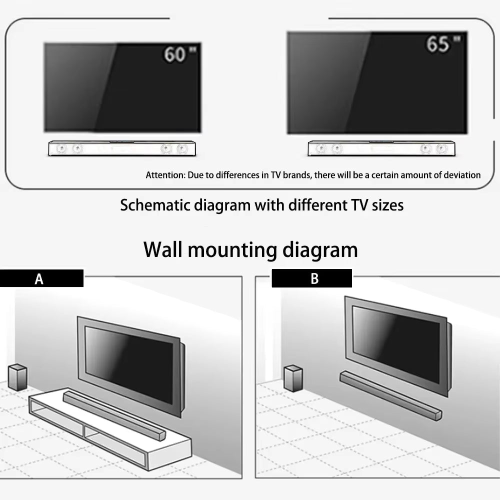 Wireless Bluetooth Sound Bar Speaker System Super Power Sound Speaker Wired Wireless Surround Stereo Home Theater TV Projector