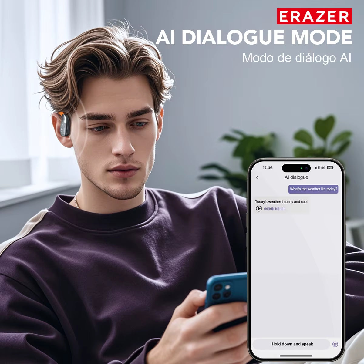 XF31 Intelligent Translation Bluetooth Real-Time Translate DIY Equalizer APP Wireless Headphones Office Travel with Mic