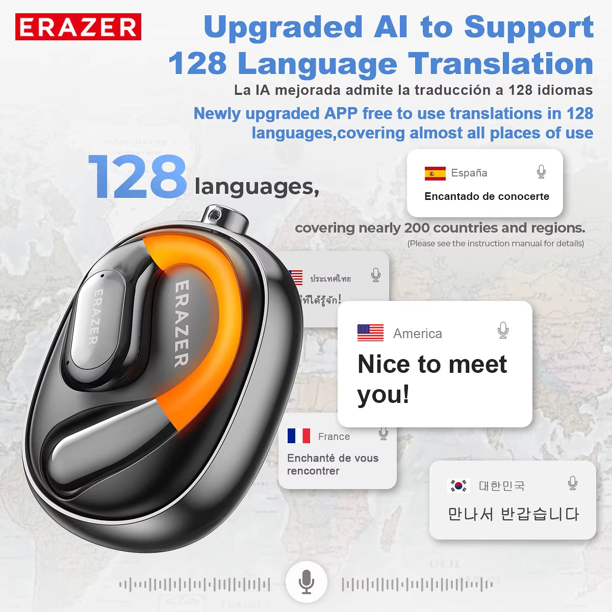 XF31 Intelligent Translation Bluetooth Real-Time Translate DIY Equalizer APP Wireless Headphones Office Travel with Mic