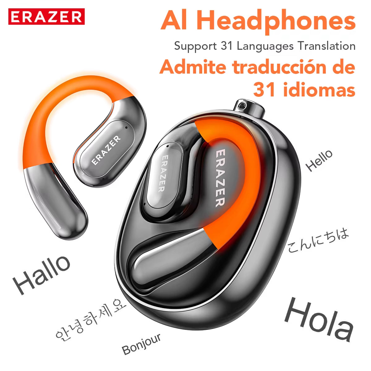 XF31 Intelligent Translation Bluetooth Real-Time Translate DIY Equalizer APP Wireless Headphones Office Travel with Mic