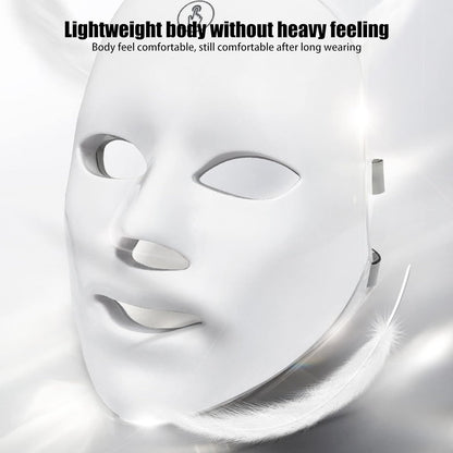 LED Light Therapy Face Mask, 7 Colours Light Therapy Mask Beauty Photon Therapy Mask for Face Skin Rejuvenation Facial Skin Treatment Anti-Aging anti Acne anti Wrinkle